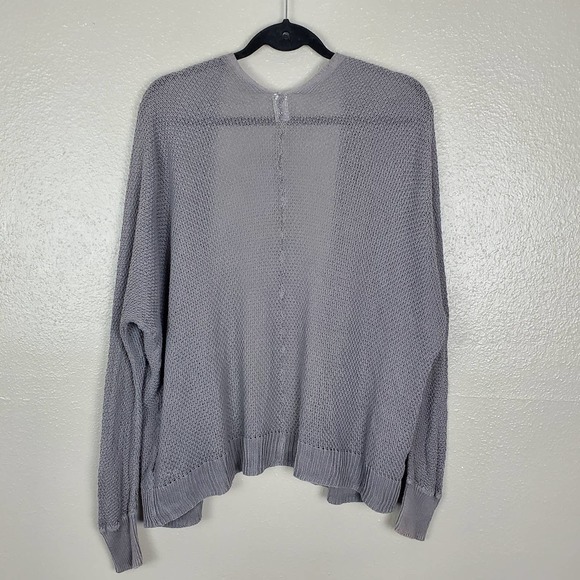Gapbody Gray Waffle Knit Lightweight Open Cardigan S - Picture 4 of 5